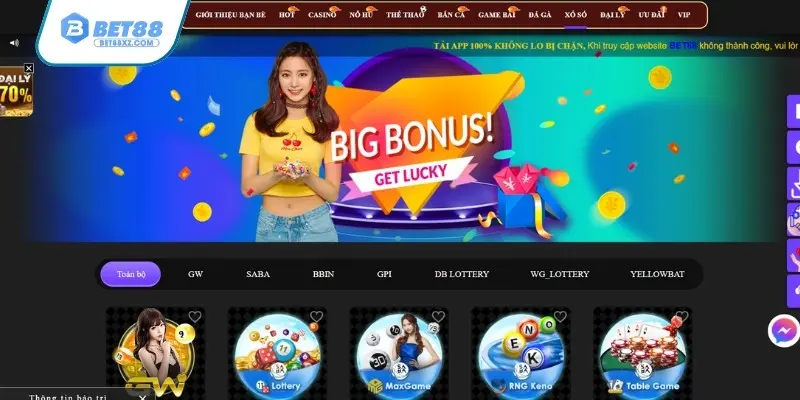 Có gì trong sảnh xổ số tại Bet88?