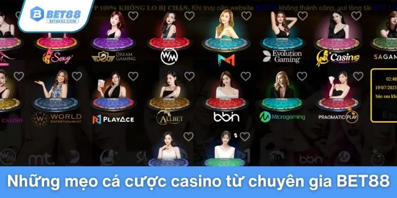 Những mẹo cá cược casino từ chuyên gia BET88